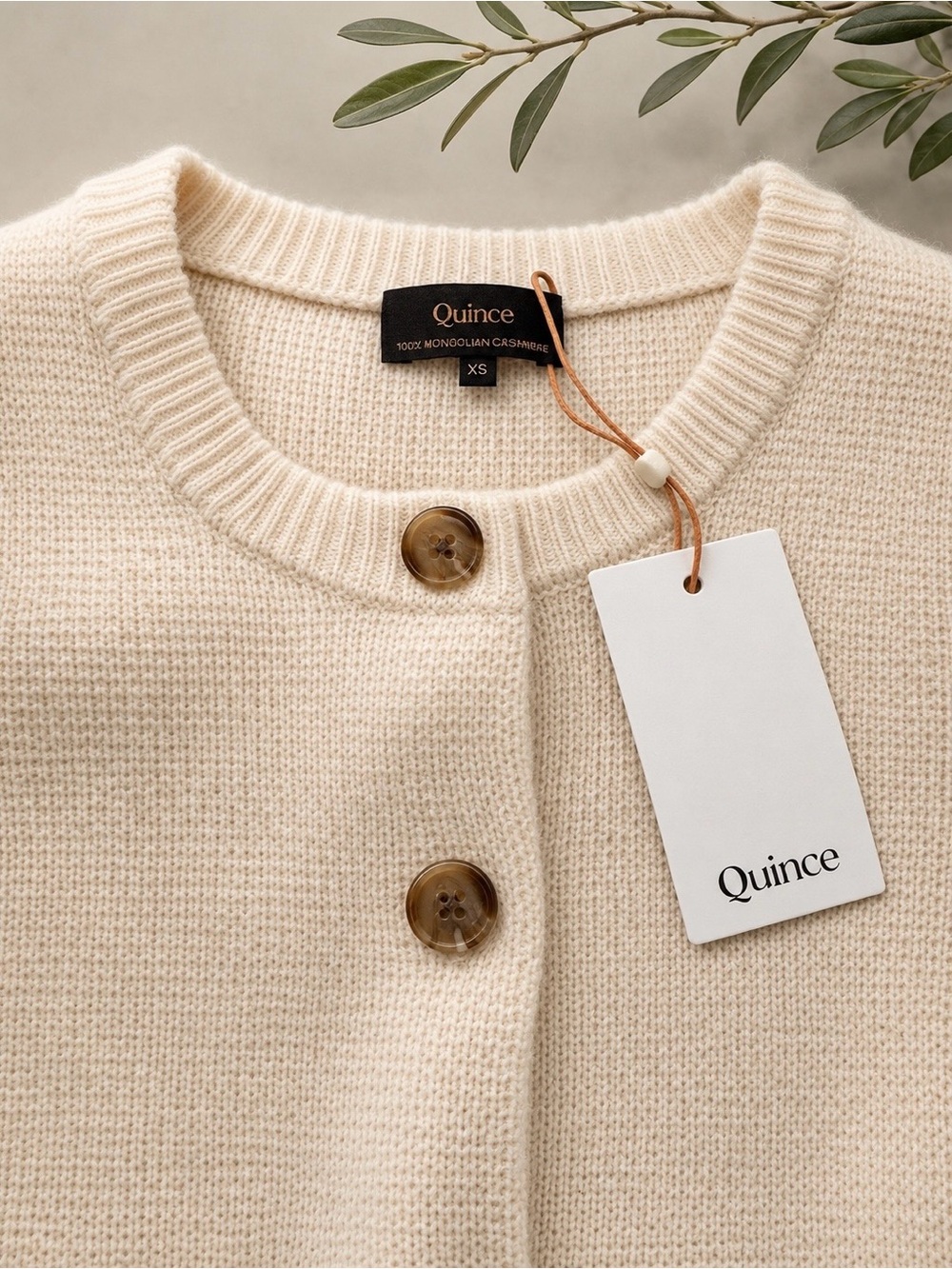 NWT Quince 100% Mongolian Cashmere Structured Cardigan Ivory Cream XS - Picture 2 of 6